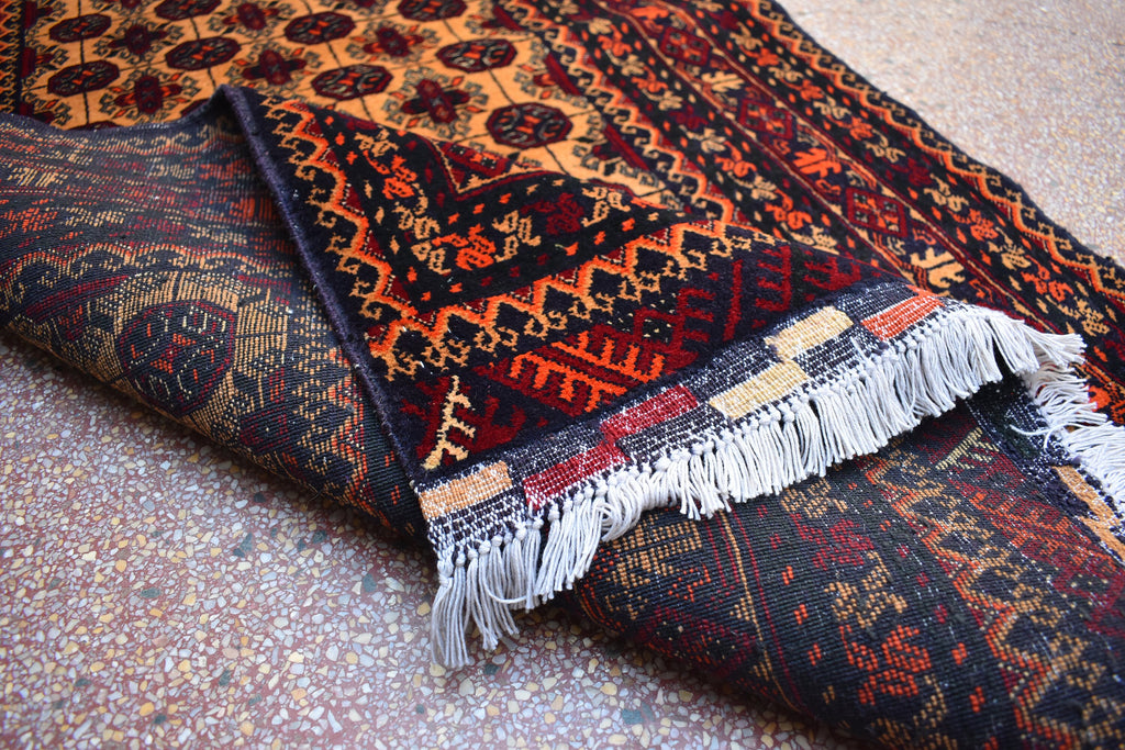 9.0 x 2.9 Afghan Runner Afghan Turkmen Bukhara Rug Runner Handamde Afghan Hallway Runner Oriental Runner Afghan