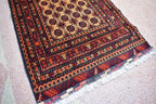 9.0 x 2.9 Afghan Runner Afghan Turkmen Bukhara Rug Runner Handamde Afghan Hallway Runner Oriental Runner Afghan