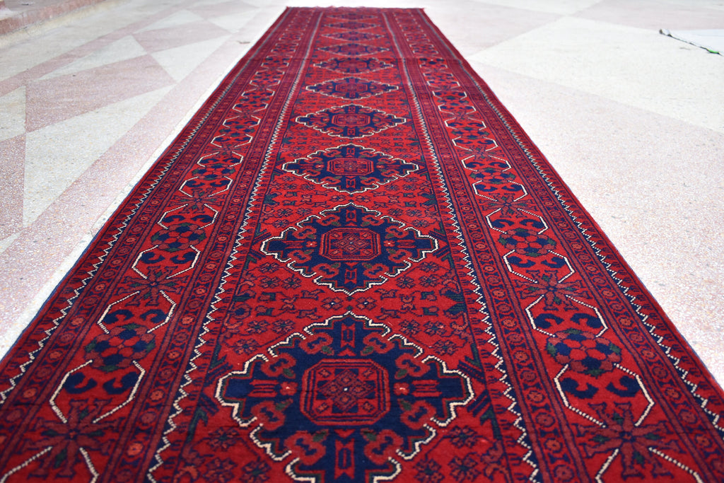3x23Ft Long Handwoven Afghan Hallway Runner Rug, Turkmen Wool Extra Long Narrow Rug, Corridor Rug, Entryway Rug, Rug for Parties, Functions