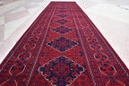 3x23Ft Long Handwoven Afghan Hallway Runner Rug, Turkmen Wool Extra Long Narrow Rug, Corridor Rug, Entryway Rug, Rug for Parties, Functions