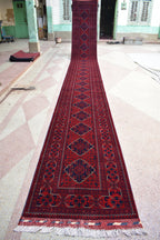 3x23Ft Long Handwoven Afghan Hallway Runner Rug, Turkmen Wool Extra Long Narrow Rug, Corridor Rug, Entryway Rug, Rug for Parties, Functions