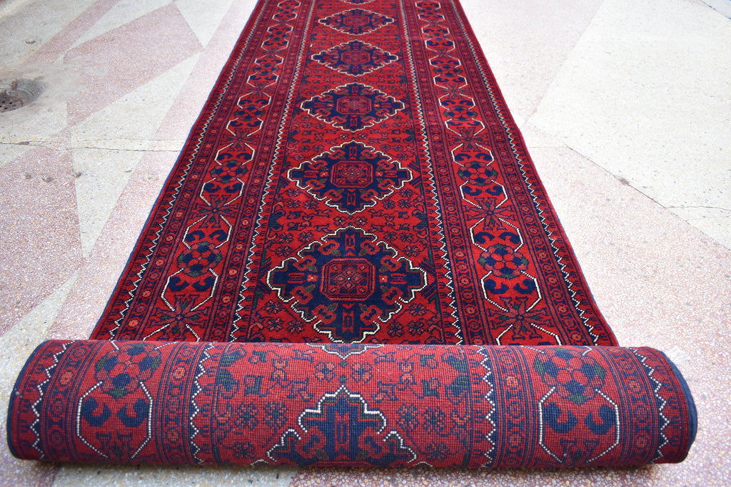 3x23Ft Long Handwoven Afghan Hallway Runner Rug, Turkmen Wool Extra Long Narrow Rug, Corridor Rug, Entryway Rug, Rug for Parties, Functions