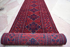 3x23Ft Long Handwoven Afghan Hallway Runner Rug, Turkmen Wool Extra Long Narrow Rug, Corridor Rug, Entryway Rug, Rug for Parties, Functions
