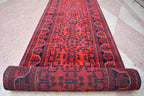 12.11 x 2.9 Ft Long Runner Best Quality TUrkmen Khamyab Khal Mohammadi Bokhara Runner Afghan Handmade Wool Oriental Hallway Runner
