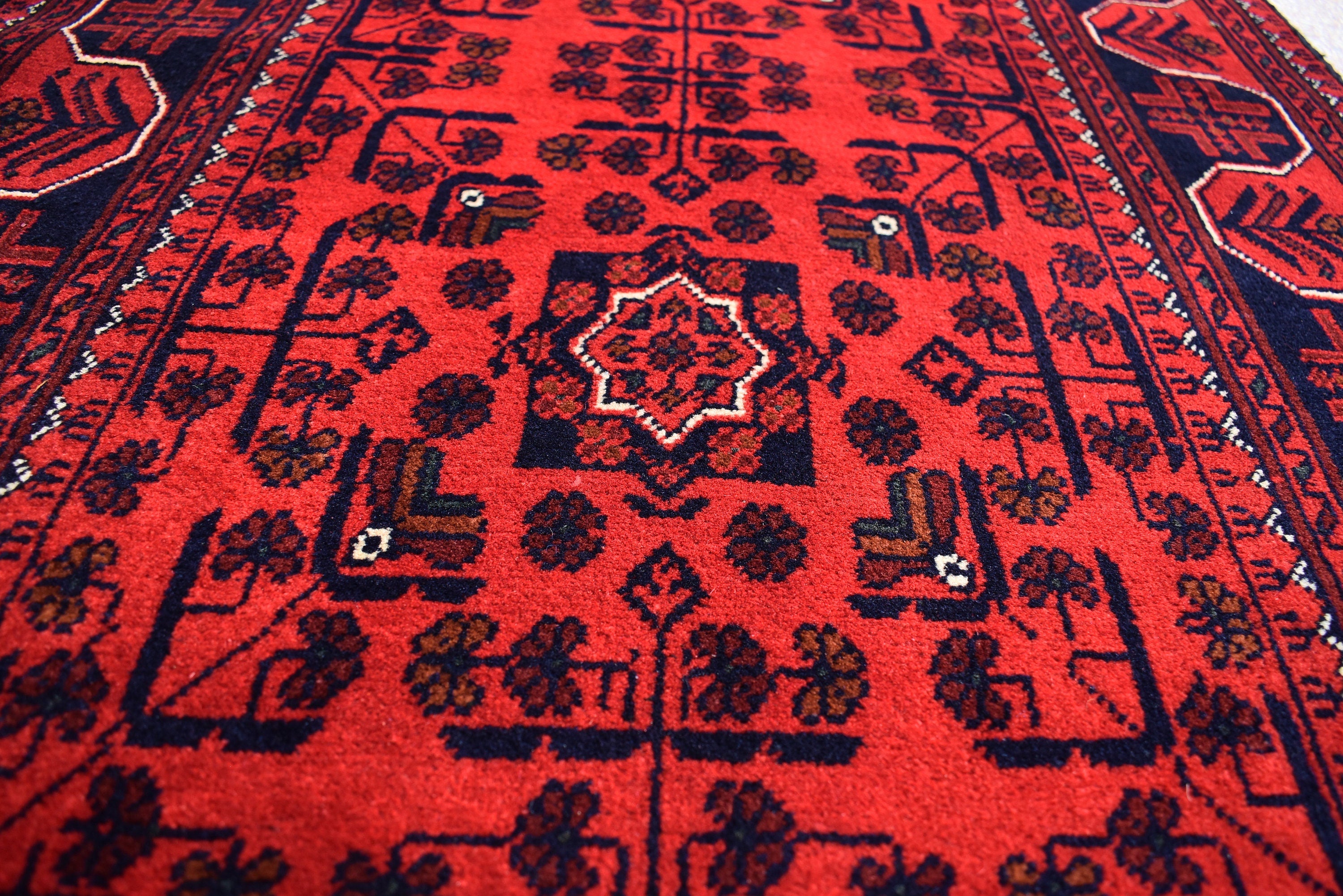 3x13Ft, Long Runner Best Quality Turkmen Khal Mohammadi Bokhara Runner, Afghan Handmade Wool Oriental Hallway Runner, Perfect for Festivals