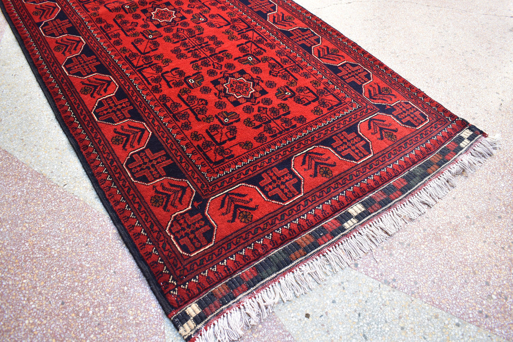3x13Ft, Long Runner Best Quality Turkmen Khal Mohammadi Bokhara Runner, Afghan Handmade Wool Oriental Hallway Runner, Perfect for Festivals