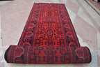 3x13Ft, Long Runner Best Quality Turkmen Khal Mohammadi Bokhara Runner, Afghan Handmade Wool Oriental Hallway Runner, Perfect for Festivals