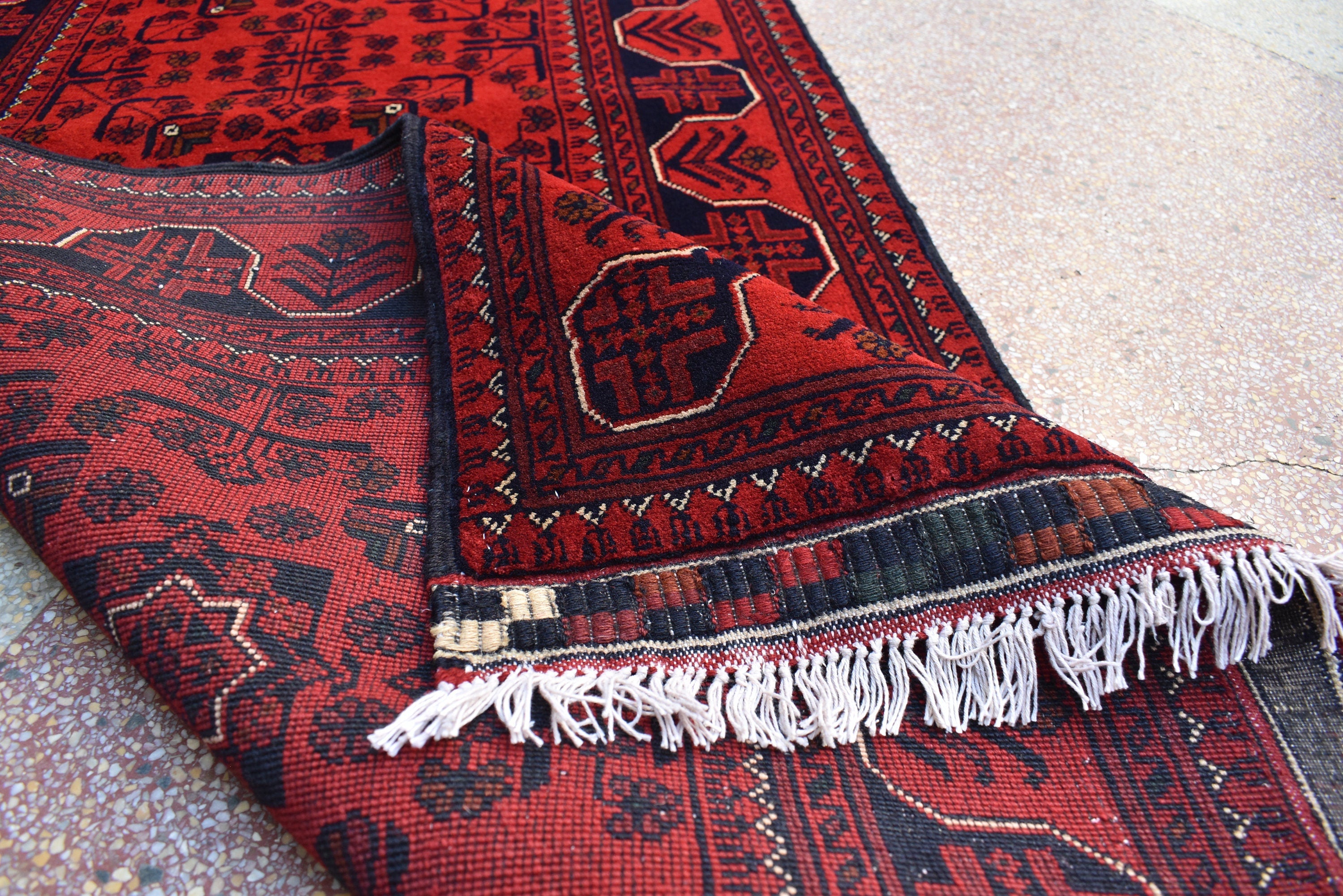 3x13Ft, Long Runner Best Quality Turkmen Khal Mohammadi Bokhara Runner, Afghan Handmade Wool Oriental Hallway Runner, Perfect for Festivals