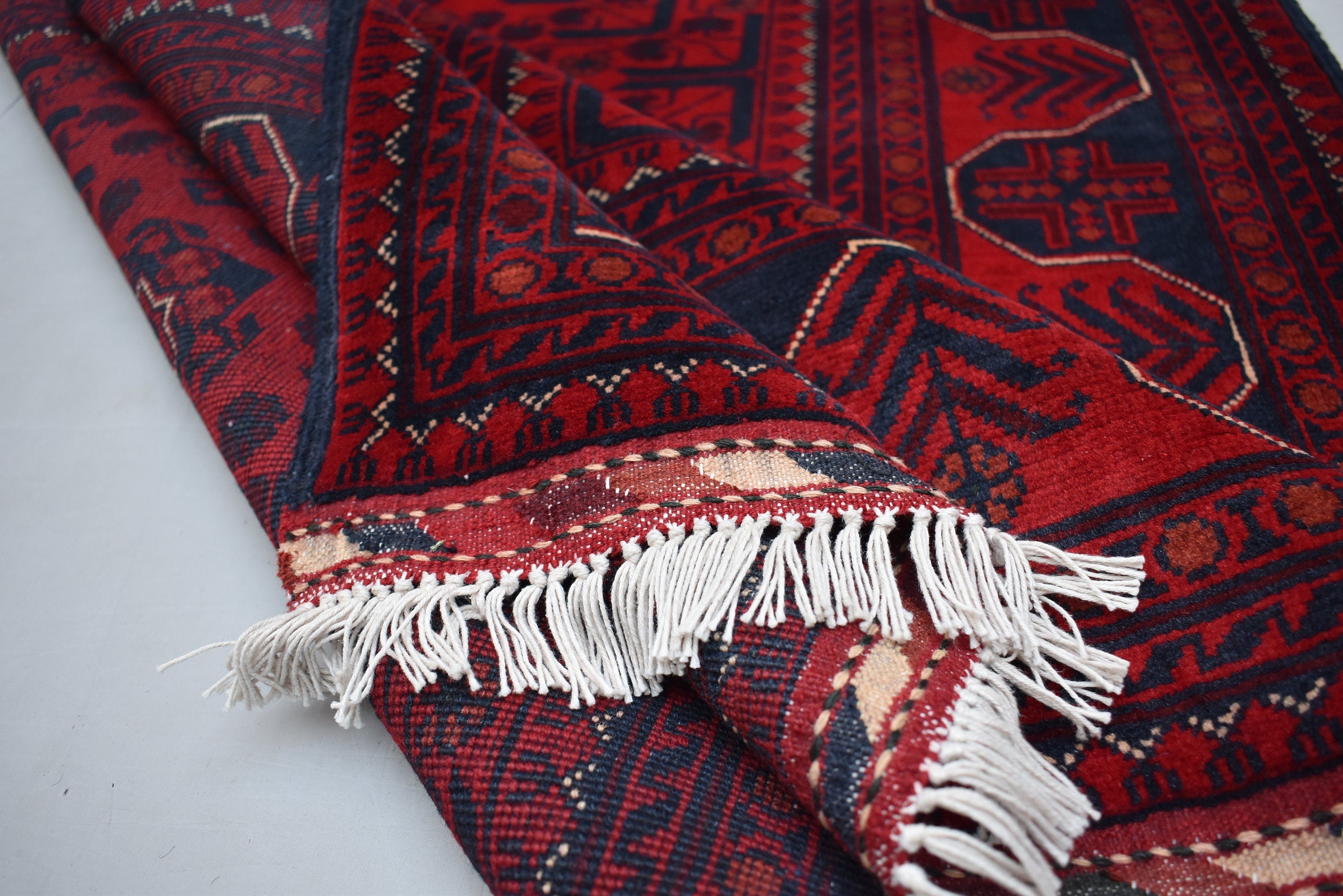 5.2 x 3.5 Ft Bokhara Rug Turkmen 100% Wool Afghan Veg dyes Handmade bukhara Pattern Area rug 5x3 Turkmen Oriental Rug