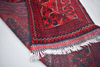 3x5 Bukhara Afghan Hand-woven Tribal Wool Rug, Rich Red and Navy Blue Rug, Rug for Hallway, Bedroom and Office, Accent Size Rug 5.1x3.3 ft