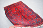 3x5 Bukhara Rug Hand-knotted Afghan Tribal Traditional Rug-Rich Red and Nay Blue Rug, Small Size Rug - Perfect For bedroom, Hallways, Office