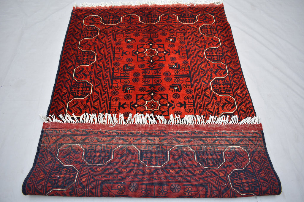 5.1 x 3.2 Ft Aghan Vintage Bokhara Rug Turkmen 100% Wool Afghan Veg dyes Handmade bukhara Pattern Area rug 5x3 Turkmen Oriental Rug
