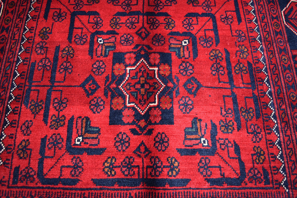 3x5 Bokhara Rug Turkmen 100% Wool Afghan Veg dyes Handmade Bukhara Pattern Turkmen Oriental Rug, Bedroom Rug, Living Room Rug 4.11x3.5 ft