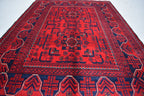 3x5 Bokhara Rug Turkmen 100% Wool Afghan Veg dyes Handmade Bukhara Pattern Turkmen Oriental Rug, Bedroom Rug, Living Room Rug 4.11x3.5 ft