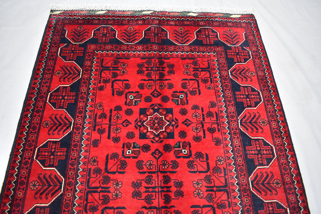 3x5 Handmade Afghan Bukhara Rug, Tribal Wool Rug, Traditional Oriental Bedroom, Living Room Rug. Perfect For Hallway or entryway 5.2x3.4 ft