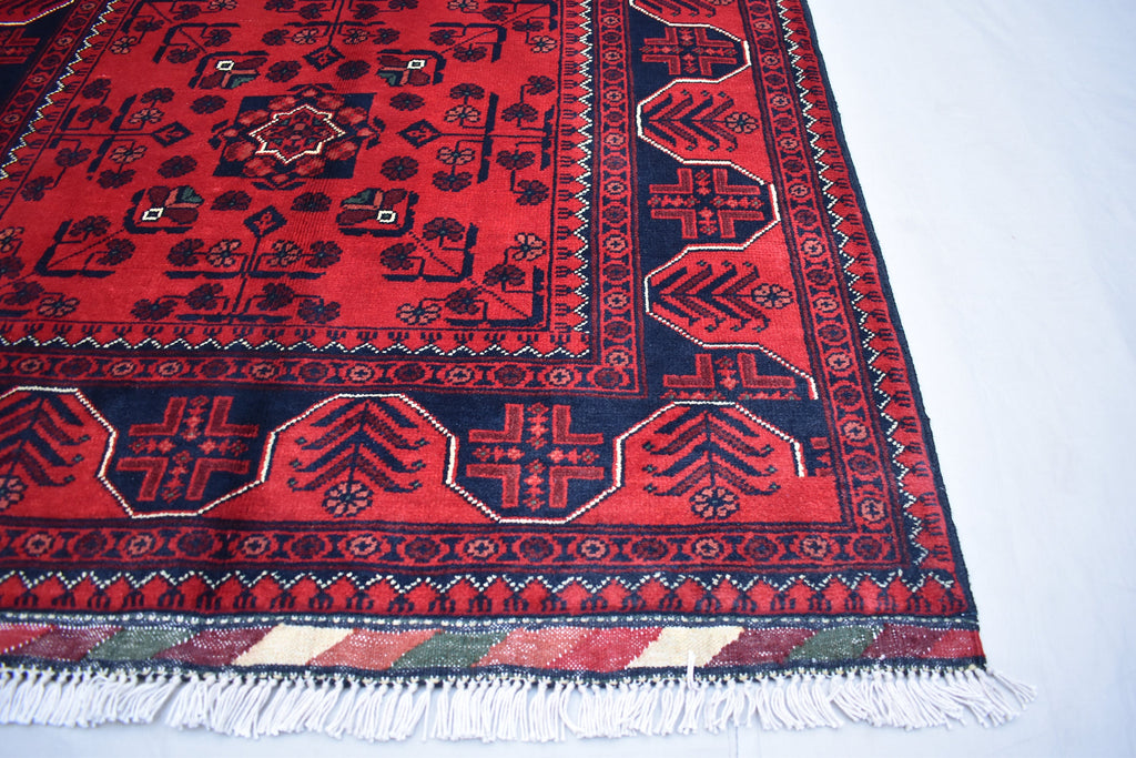 3x5 Handmade Afghan Bukhara Rug, Tribal Wool Rug, Traditional Oriental Bedroom, Living Room Rug. Perfect For Hallway or entryway 5.2x3.4 ft