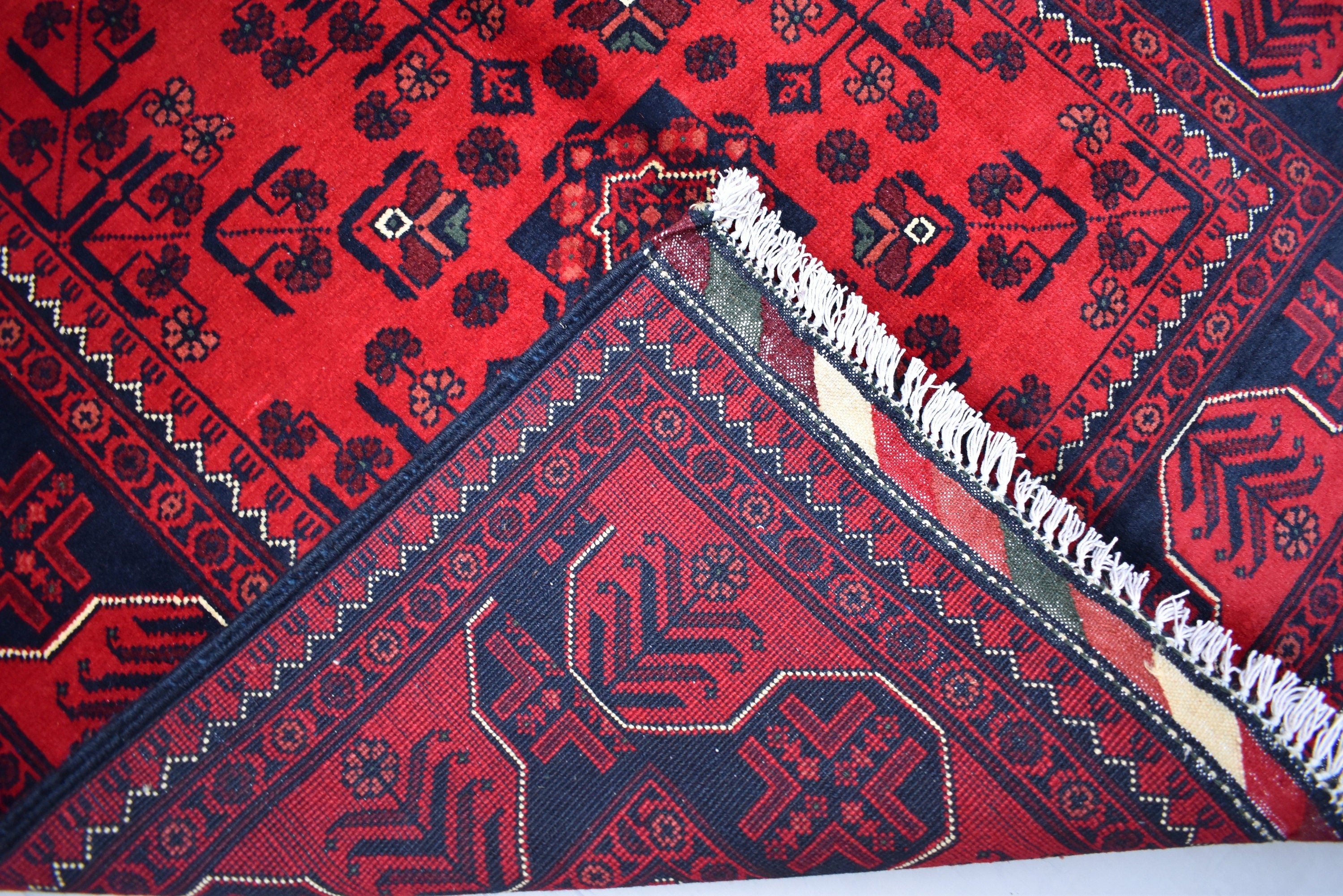 3x5 Handmade Afghan Bukhara Rug, Tribal Wool Rug, Traditional Oriental Bedroom, Living Room Rug. Perfect For Hallway or entryway 5.2x3.4 ft