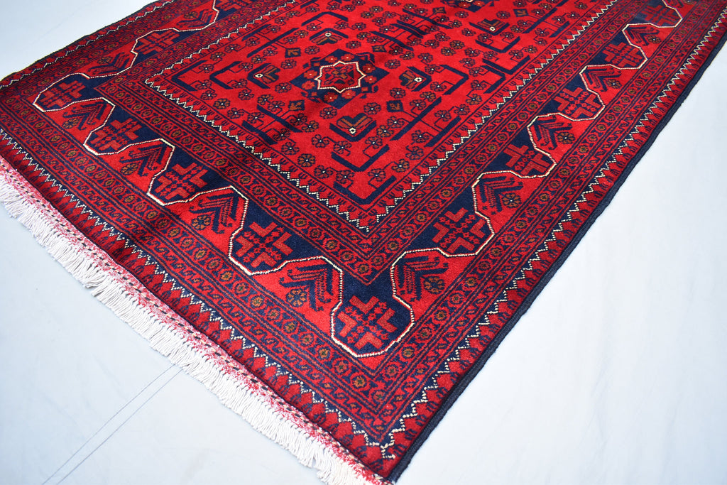 4.10 x 3.3 Ft Bokhara Rug Turkmen 100% Wool Afghan Veg dyes Handmade bukhara Pattern Turkmen Oriental Rug