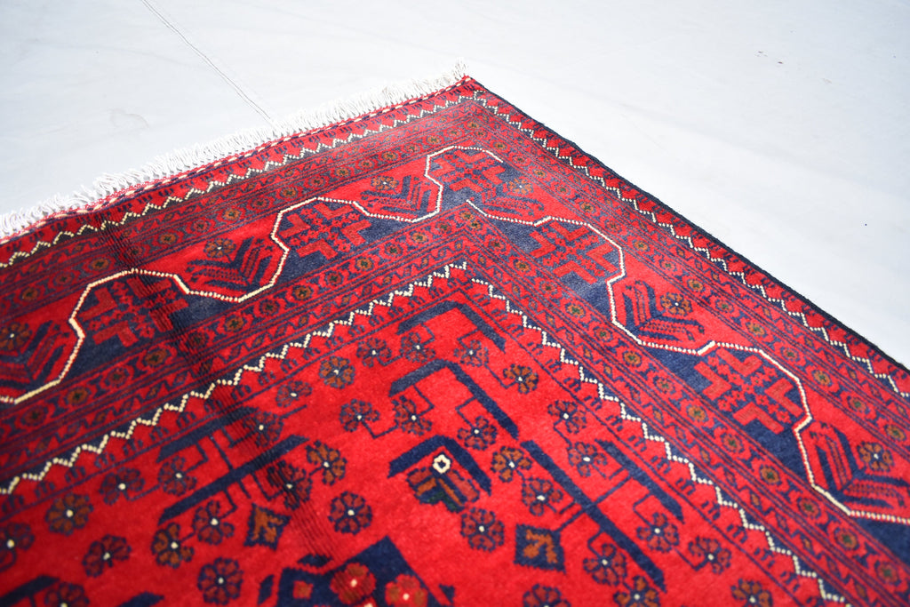 4.10 x 3.3 Ft Bokhara Rug Turkmen 100% Wool Afghan Veg dyes Handmade bukhara Pattern Turkmen Oriental Rug