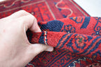4.10 x 3.3 Ft Bokhara Rug Turkmen 100% Wool Afghan Veg dyes Handmade bukhara Pattern Turkmen Oriental Rug