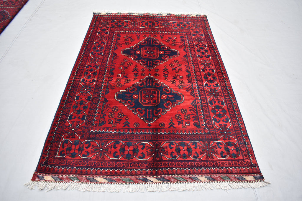 4.11x3.4 Bukhara Rug Turkmen 100% Wool Afghan, Natural Veg dyes, Perfect For Bedroom, Office, Living Room