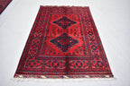 4.11x3.4 Bukhara Rug Turkmen 100% Wool Afghan, Natural Veg dyes, Perfect For Bedroom, Office, Living Room