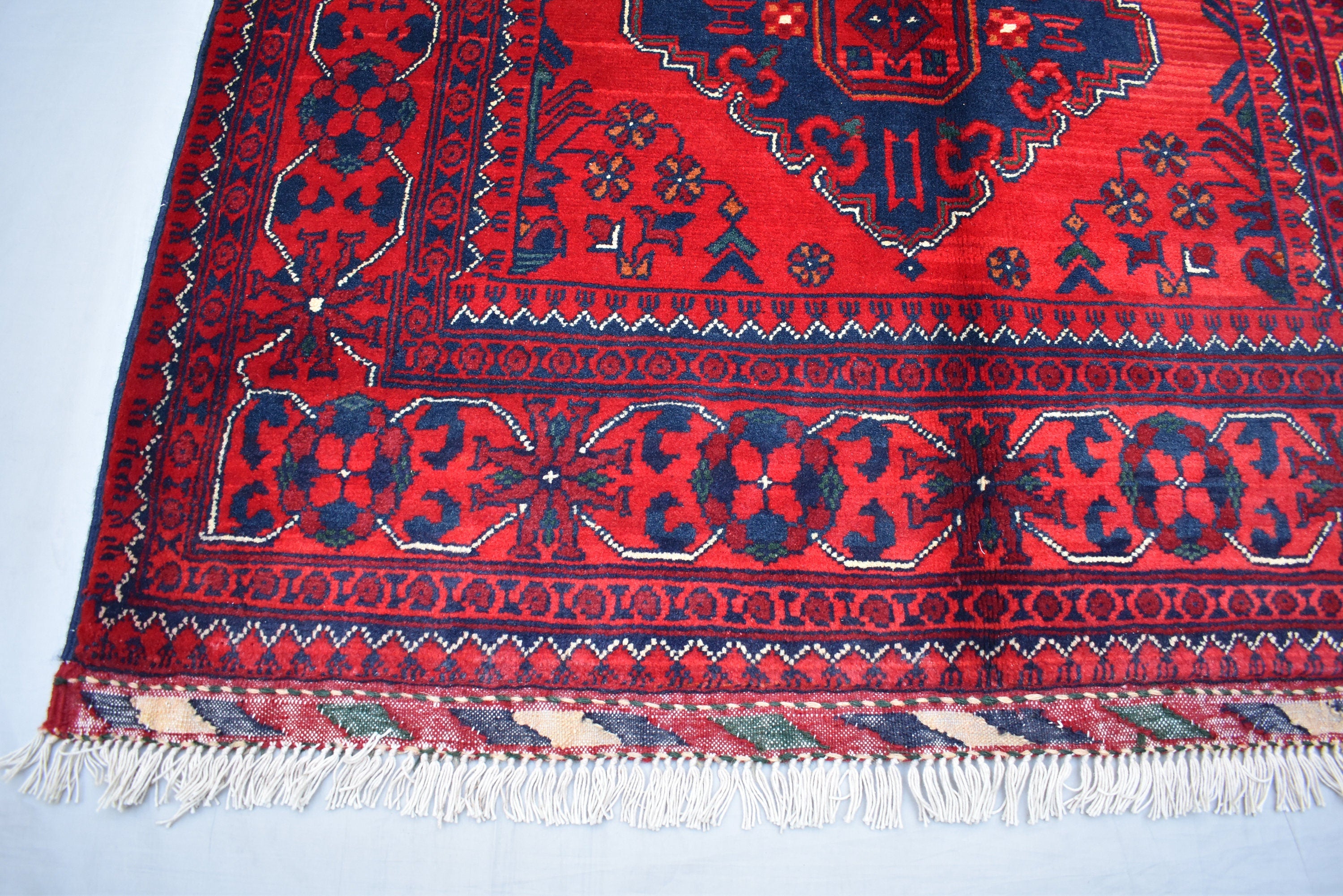 4.11x3.4 Bukhara Rug Turkmen 100% Wool Afghan, Natural Veg dyes, Perfect For Bedroom, Office, Living Room