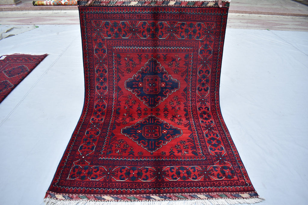 4.11x3.4 Bukhara Rug Turkmen 100% Wool Afghan, Natural Veg dyes, Perfect For Bedroom, Office, Living Room