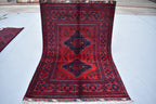 4.11x3.4 Bukhara Rug Turkmen 100% Wool Afghan, Natural Veg dyes, Perfect For Bedroom, Office, Living Room