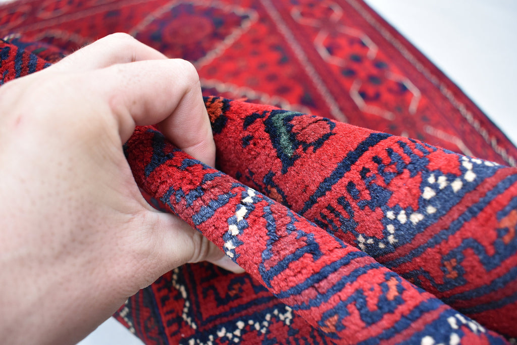 Ft 5.0 x 3.4 Bokhara Rug Turkmen 100% Wool Afghan Veg dyes Handmade bukhara Pattern Turkmen Oriental Rug