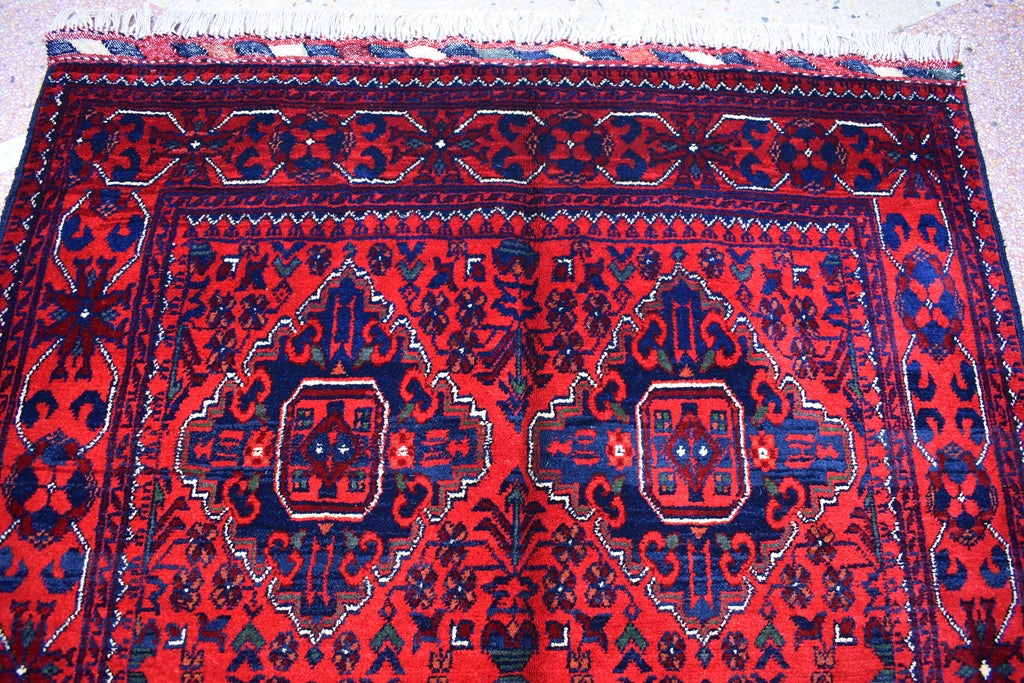 3x6Ft Bukhara Rug Turkmen 100% Wool Afghan Veg dyes Handmade Bukhara Pattern Turkmen Oriental Rug, Rugs For Living Room, Bedroom Rug