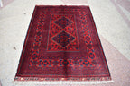 5x3 Bokhara Rug Turkmen 100% Wool Afghan Veg dyes Handmade bukhara Pattern Turkmen Oriental Rug, Rugs For Living Room 4.11x3.6 Ft