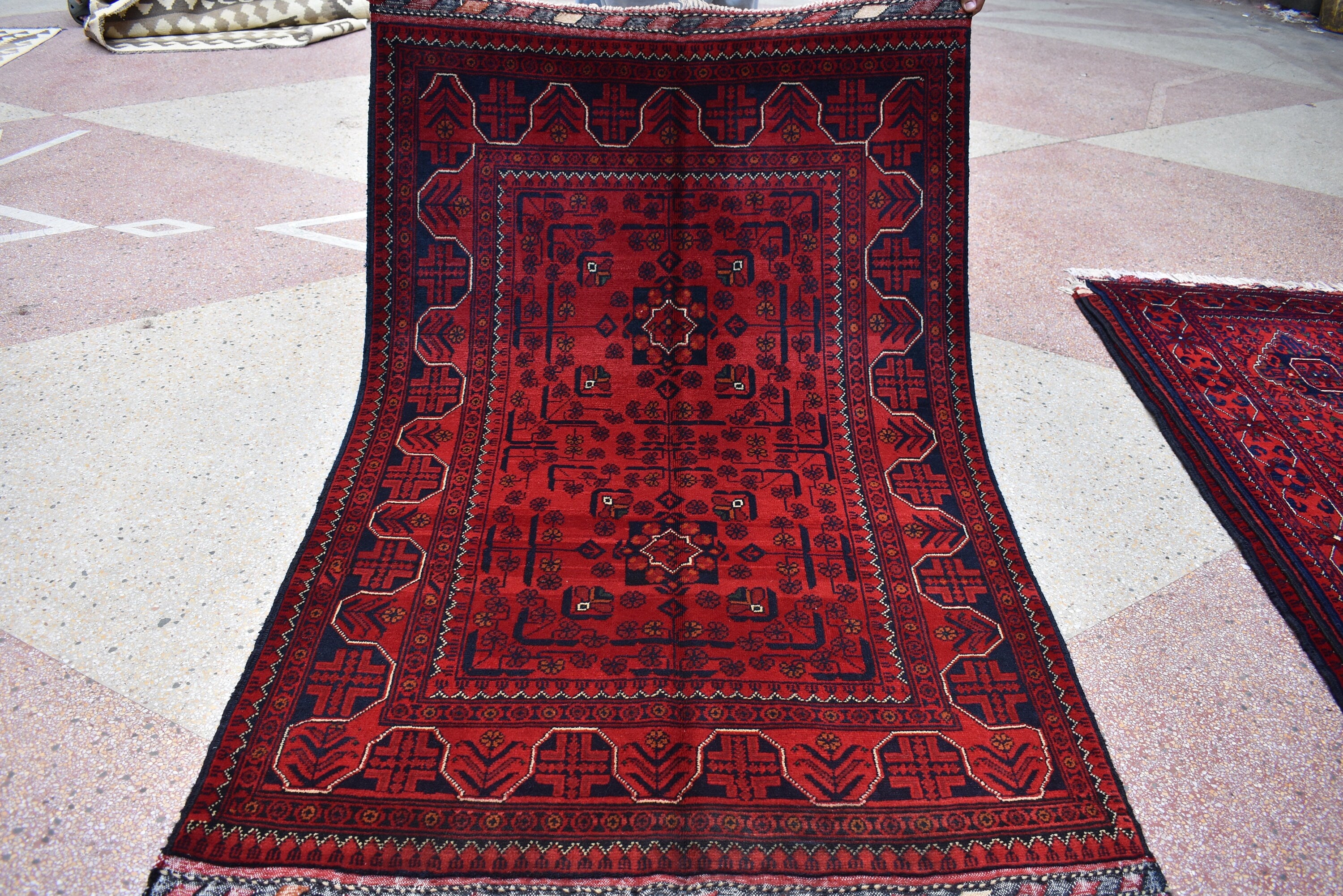 5.5 x 3.4 Ft Bokhara Rug Turkmen 100% Wool Afghan Veg dyes Handmade bukhara Pattern Turkmen Oriental Rug