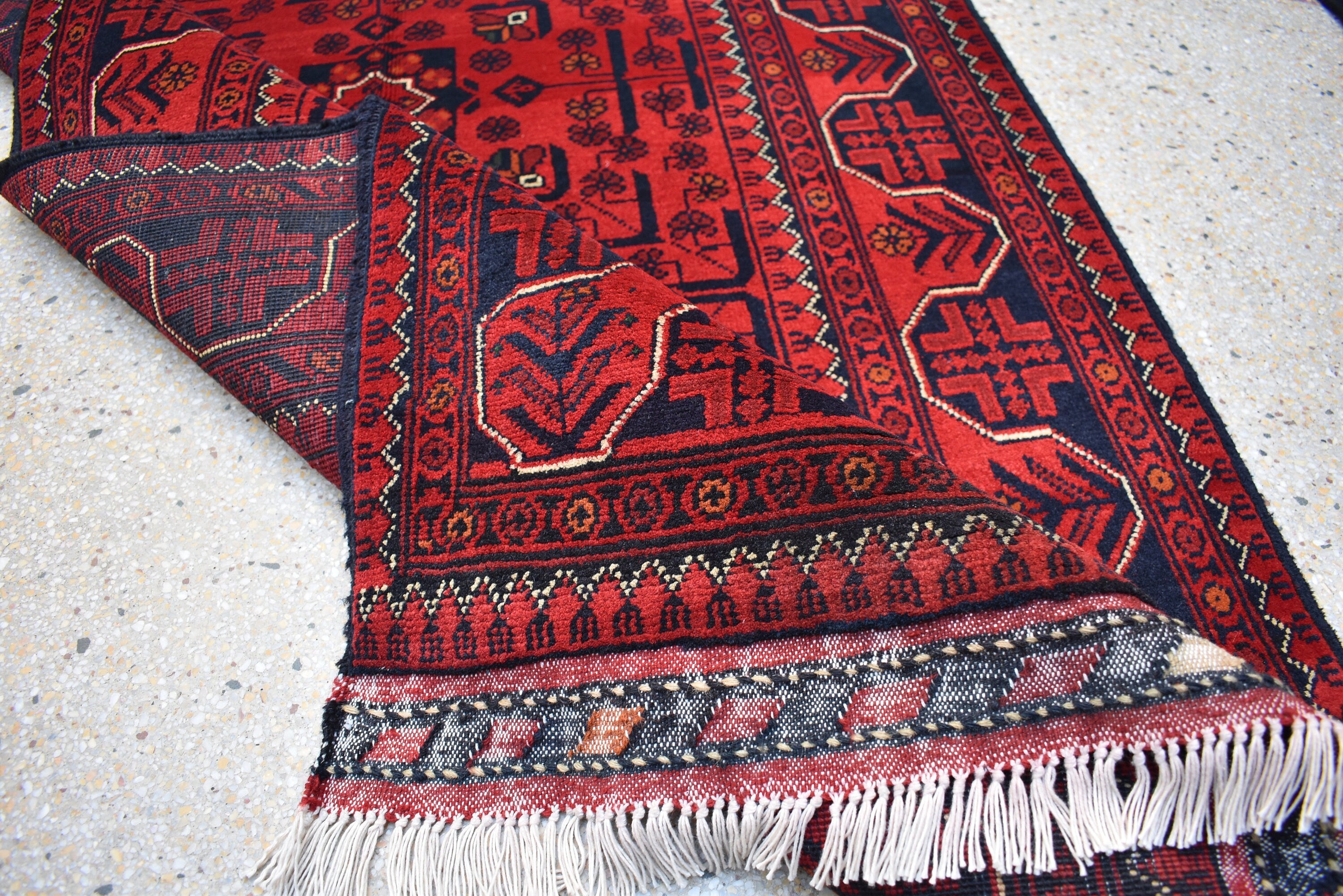 5.5 x 3.4 Ft Bokhara Rug Turkmen 100% Wool Afghan Veg dyes Handmade bukhara Pattern Turkmen Oriental Rug