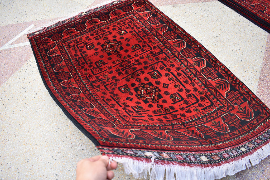 5.3x3.5Ft, Bokhara Rug – Handmade Afghan Turkmen Wool Carpet, Bukhara Pattern, Vegetable Dyed Oriental Area Rug, Small Area Rug, Bedroom Rug