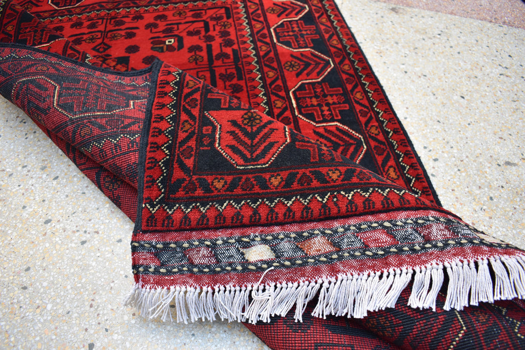 5.3x3.5Ft, Bokhara Rug – Handmade Afghan Turkmen Wool Carpet, Bukhara Pattern, Vegetable Dyed Oriental Area Rug, Small Area Rug, Bedroom Rug