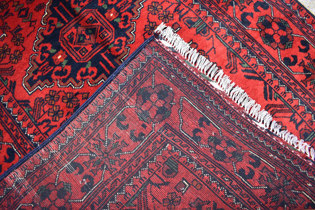 5.0x3.2 Ft Bokhara Rug Turkmen 100% Wool Afghan Veg dyes Handmade Bukhara Pattern Turkmen Oriental Rug, Small Size Rug, Perfect for Bedroom
