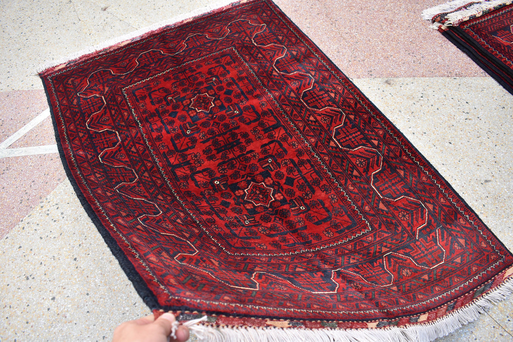 3x5Ft Bokhara Rug Turkmen 100% Wool Afghan Veg dyes Soft Wool Rug, Accent Size Rug, Bedroom Rug, Entrance Rug