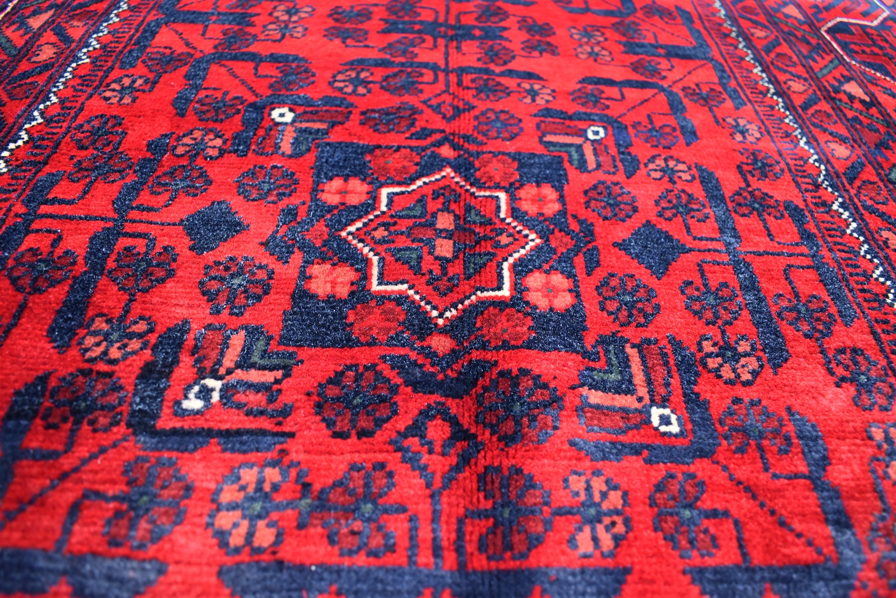 3x5Ft Bokhara Rug Turkmen 100% Wool Afghan Veg dyes Soft Wool Rug, Accent Size Rug, Bedroom Rug, Entrance Rug