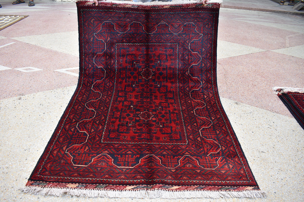 3x5Ft Bokhara Rug Turkmen 100% Wool Afghan Veg dyes Soft Wool Rug, Accent Size Rug, Bedroom Rug, Entrance Rug