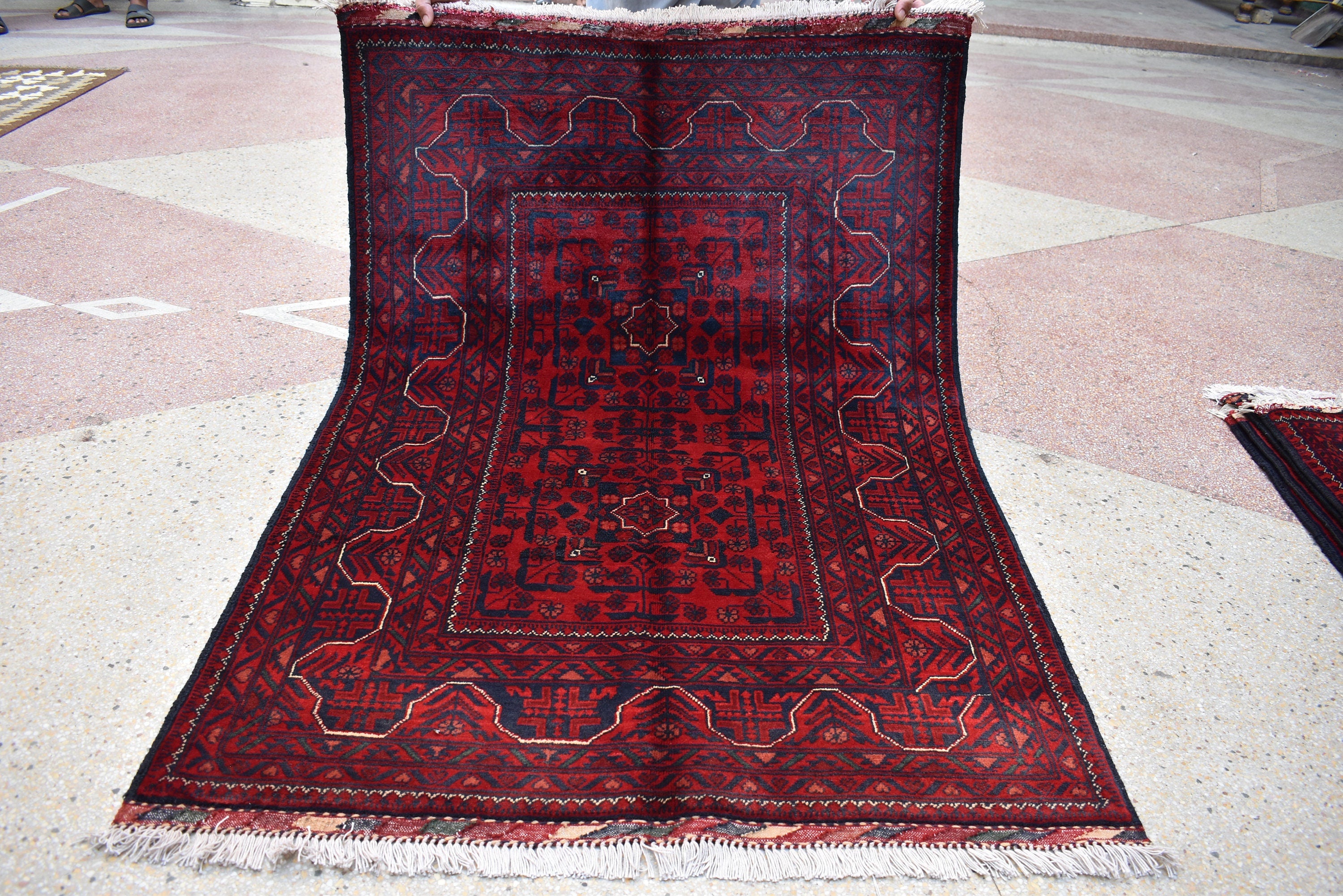 3x5Ft Bokhara Rug Turkmen 100% Wool Afghan Veg dyes Soft Wool Rug, Accent Size Rug, Bedroom Rug, Entrance Rug
