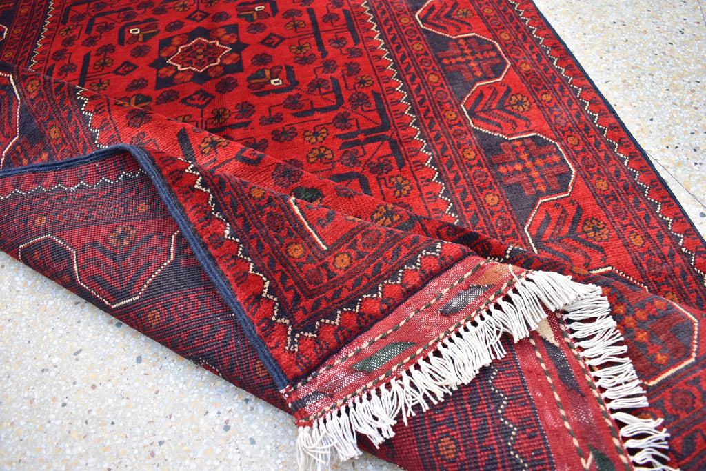 3x5Ft Bokhara Rug Turkmen 100% Wool Afghan Vegetable dyes Handmade bukhara Pattern Turkmen Oriental Rug, Bedroom Rug, Living room rug