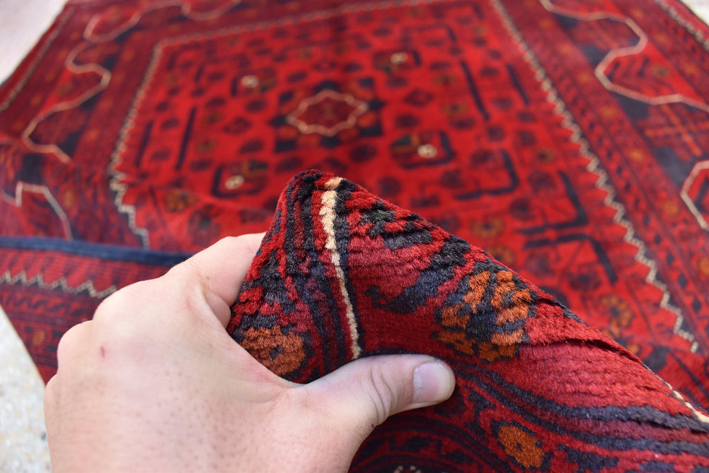 3x5Ft Bokhara Rug Turkmen 100% Wool Afghan Vegetable dyes Handmade bukhara Pattern Turkmen Oriental Rug, Bedroom Rug, Living room rug