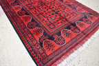 3x5 Bukhara Rug Turkmen 100% Wool Afghan Veg dyes Handmade Bukhara Pattern Turkmen Oriental Rug, Bedroom Rug, Perfect for Office 5.1x3.4 ft