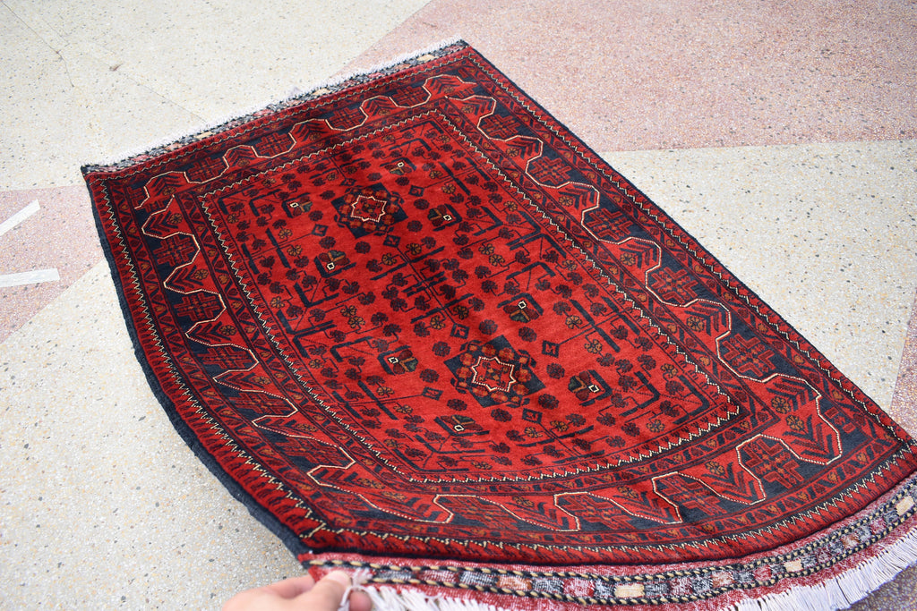 5.1x3.4 Ft Bukhara Rug Turkmen 100% Wool Afghan Veg dyes Handmade Bukhara Pattern Turkmen Oriental Rug, Rug for Bedroom, Office
