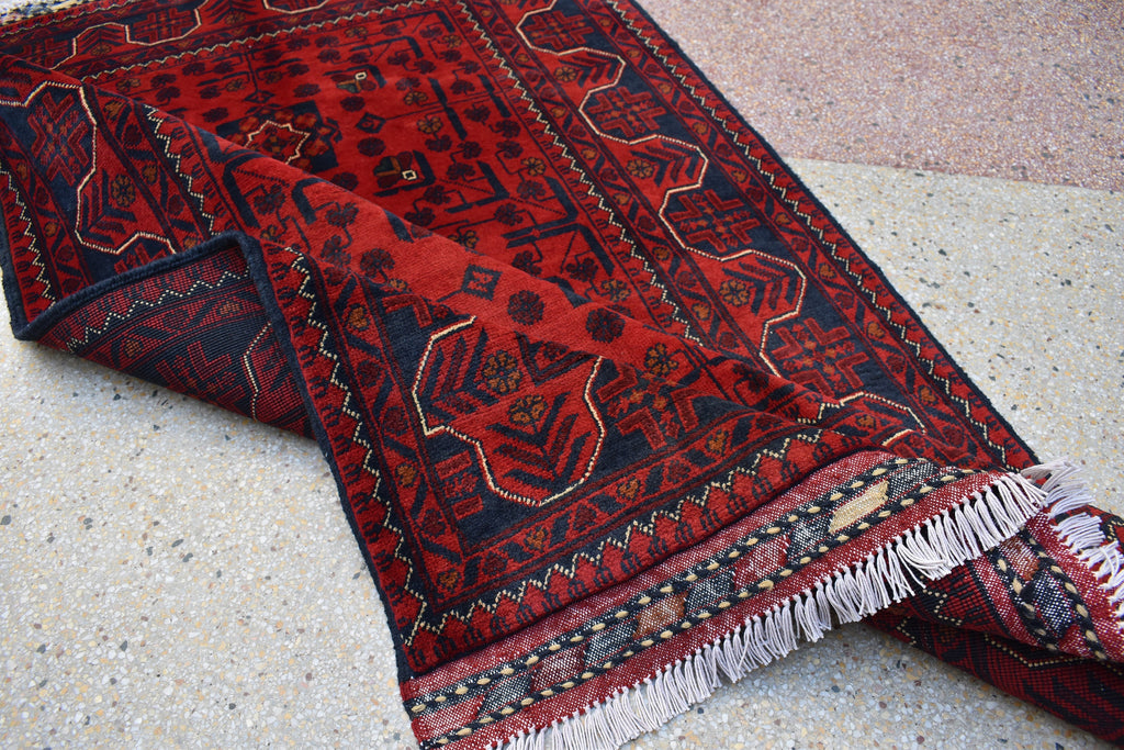 5.1x3.4 Ft Bukhara Rug Turkmen 100% Wool Afghan Veg dyes Handmade Bukhara Pattern Turkmen Oriental Rug, Rug for Bedroom, Office