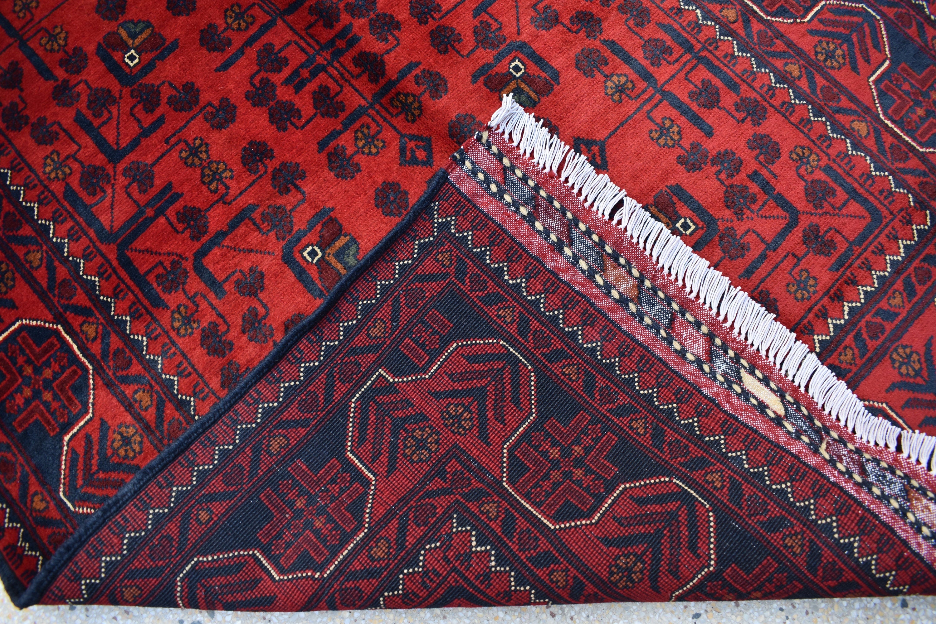 5.1x3.4 Ft Bukhara Rug Turkmen 100% Wool Afghan Veg dyes Handmade Bukhara Pattern Turkmen Oriental Rug, Rug for Bedroom, Office