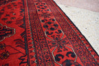 Bokhara Rug – Handmade Afghan Wool Area Rug | Turkmen Bukhara Pattern, Vegetable Dyed Red Oriental Carpet for Home or Wedding Decor 5.3x3.6
