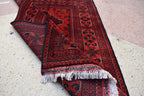 Bokhara Rug – Handmade Afghan Wool Area Rug | Turkmen Bukhara Pattern, Vegetable Dyed Red Oriental Carpet for Home or Wedding Decor 5.3x3.6