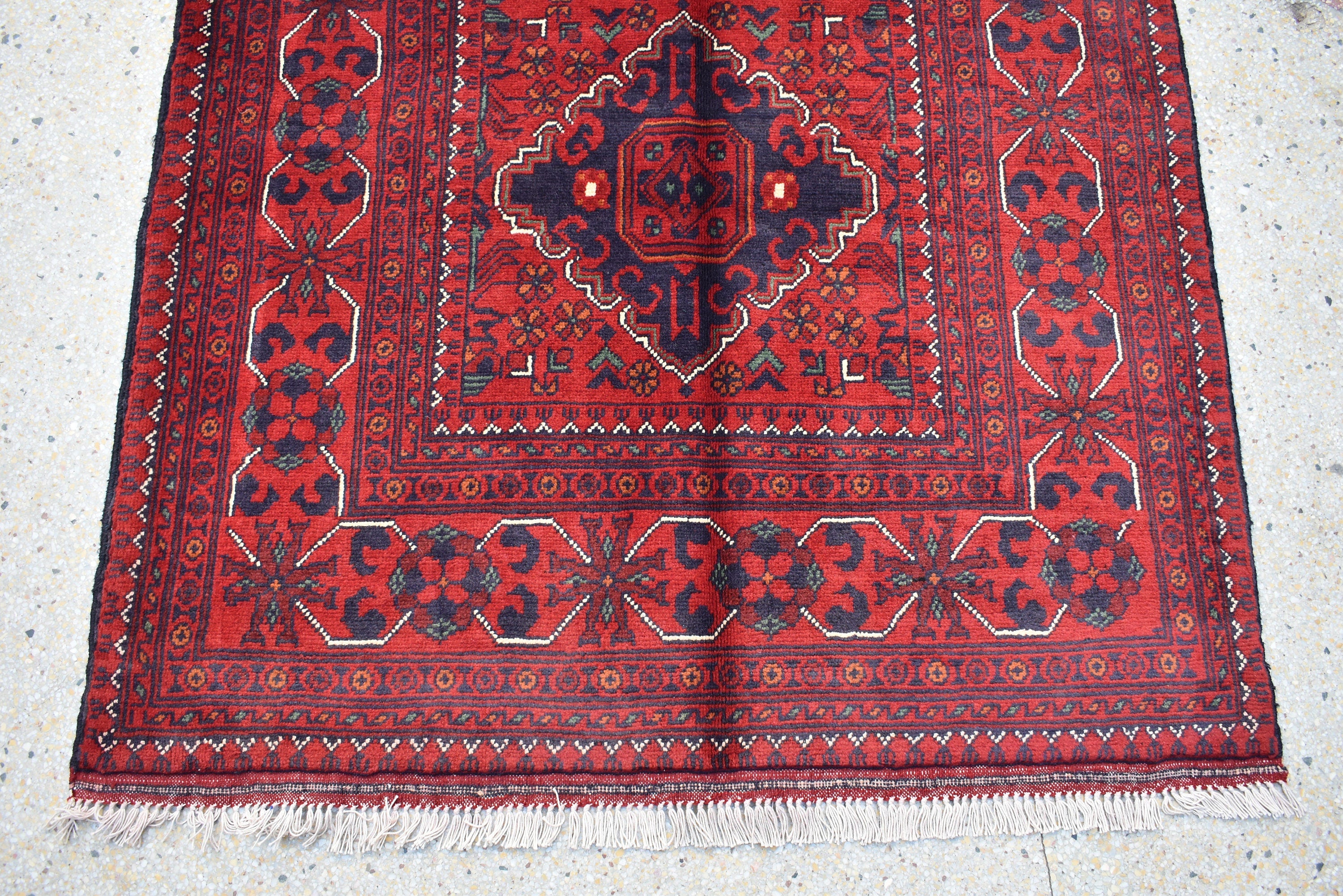 4.10 x 3.4 Ft Bokhara Rug Turkmen 100% Wool Afghan Veg dyes Handmade bukhara Pattern Turkmen Oriental Rug
